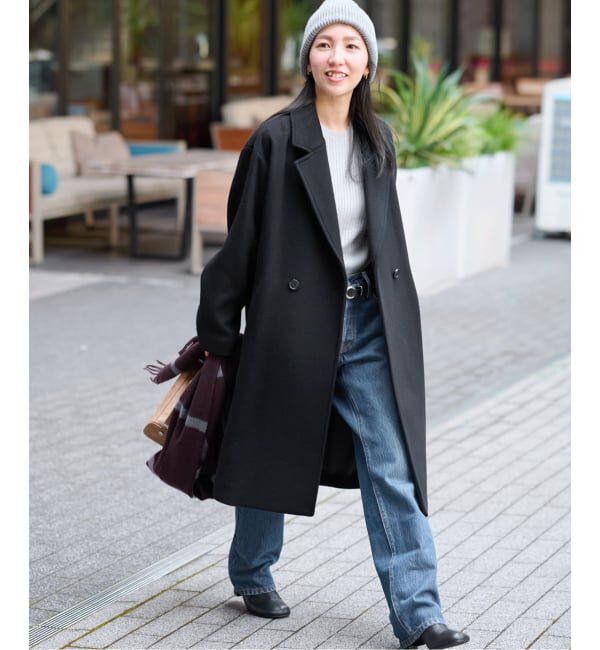 ジャーナルスタンダードスーパービーバーダブルロングコートブラック 追加予約》スーパーファインビーバーチェスターコート（JOURNAL