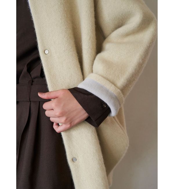 新品【ELENDEEK】CN RACCOON MIX WCD アイボリー 02 ELENDEEK カーディガン ELENDEEK CN RACCOON MIX WCD レディース