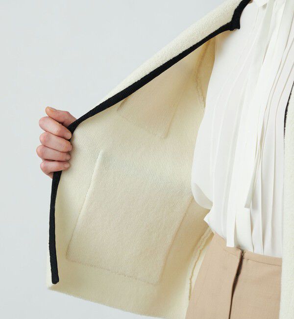 ウールナイロンブークレー フロントオープンカーディガン