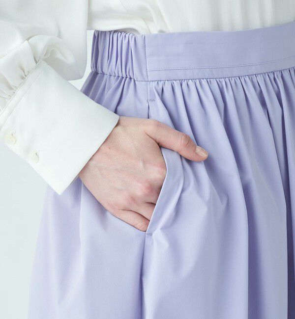 24SS✨美品 BALLSEY ストレッチタフタボリュームギャザースカート 34 ストレッチタフタ ボリュームギャザースカート