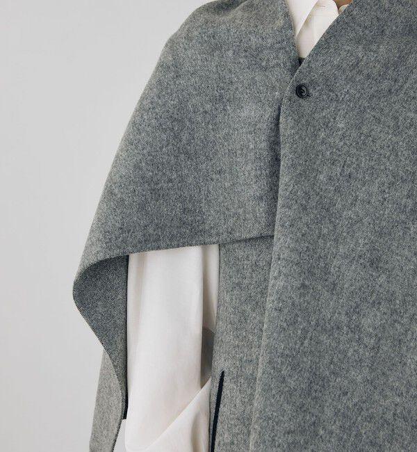 ライトダブルフェイスシャギー ストール付きジレ（DES PRES