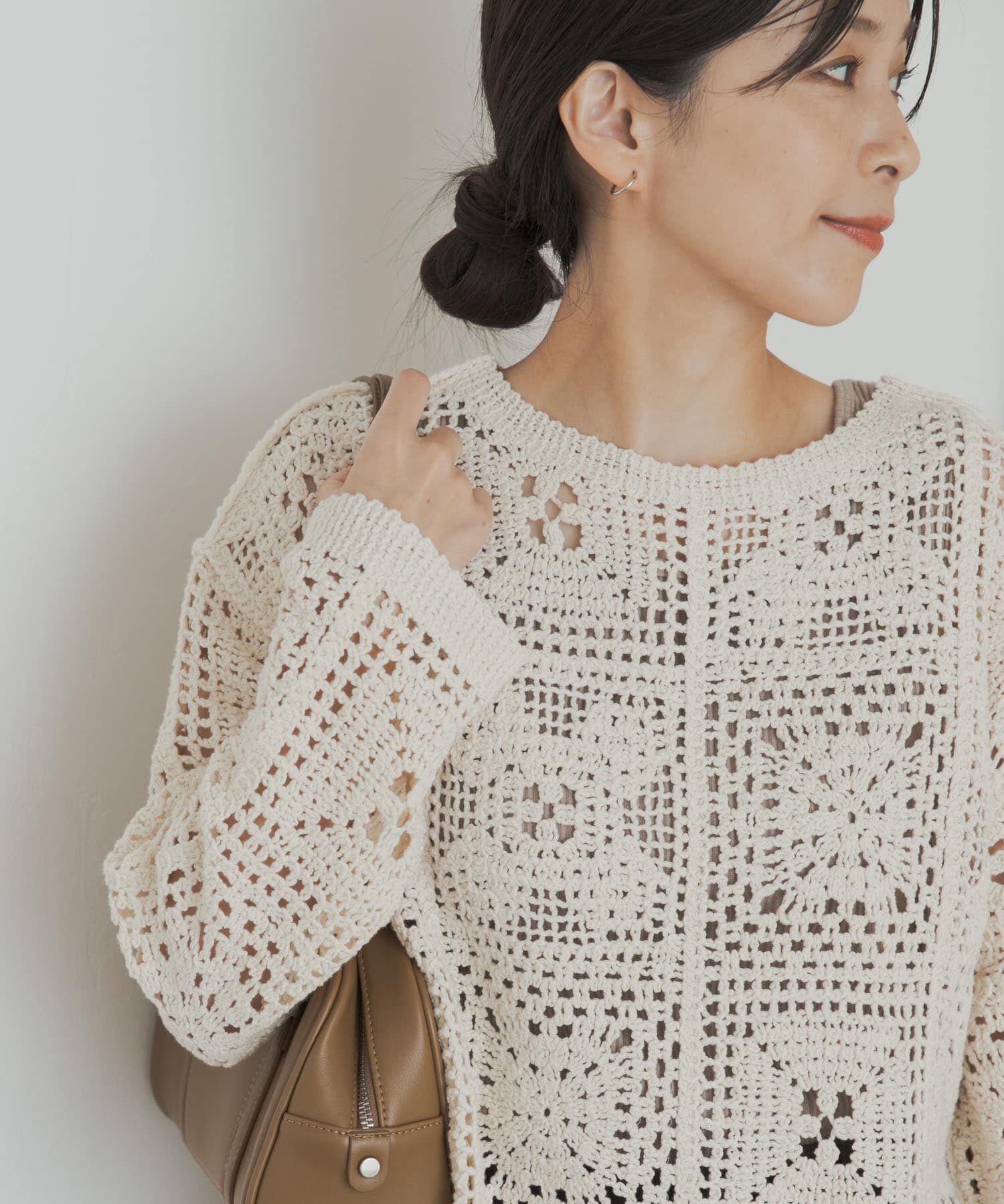 新品タグ付!アーバンリサーチドアーズ 2WAYクロシェカーディガンNATURAL 新品タグ付!アーバンリサーチドアーズ 2WAYクロシェカーディガン