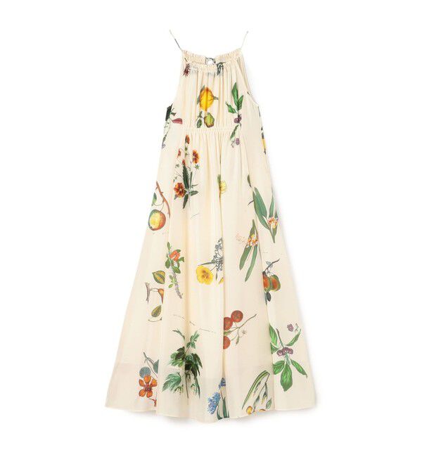 ギャバン　CABaN キャミワンピース シルク Green Showerプリント キャミソール