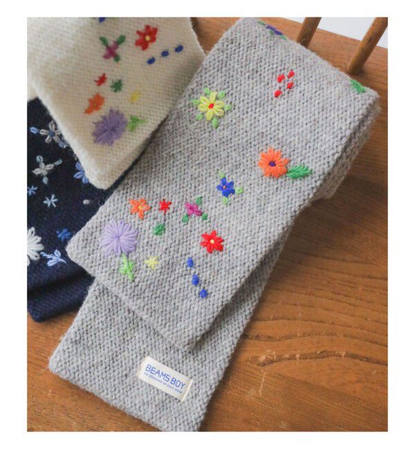 手編み フラワー刺繍 マフラー（BEAMSBOY）｜ルミネの