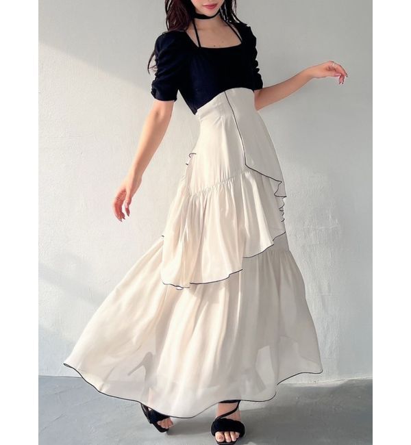 RESEXXY バイカラーメローフレアワンピース バイカラーメローフレアワンピース（RESEXXY）｜ルミネのファッション