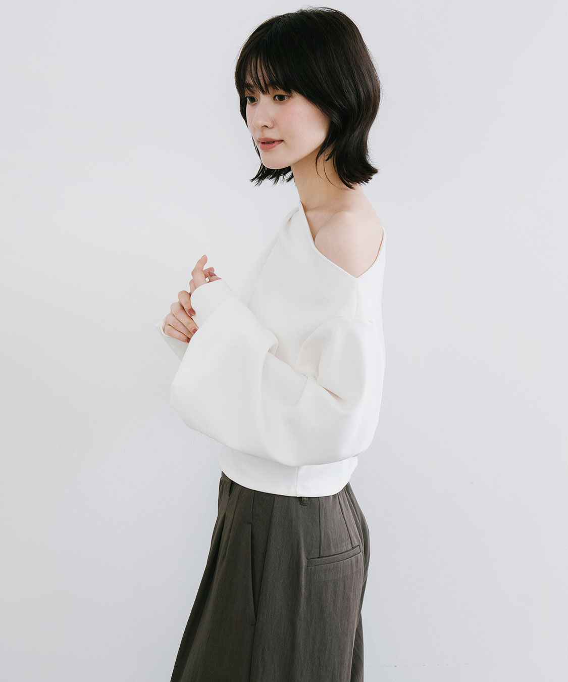 トップス coco OVERDYE WIDE RIB CUT ZIP HOODY #CHARCOAL [CES27CS18