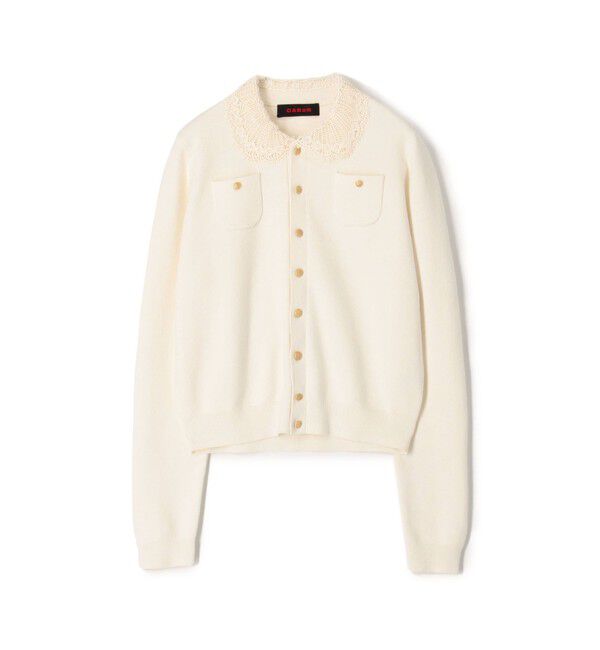 caban コットンカシミアレースコンビポケットカーディガン コットンカシミヤ レースコンビポケットカーディガン（CABaN