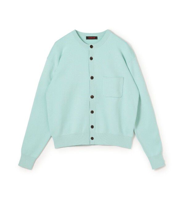 caban コットンカシミヤクルーネックカーディガン　ライトブルー CABaN コットンカシミヤ ポケットクルーネックカーディガン