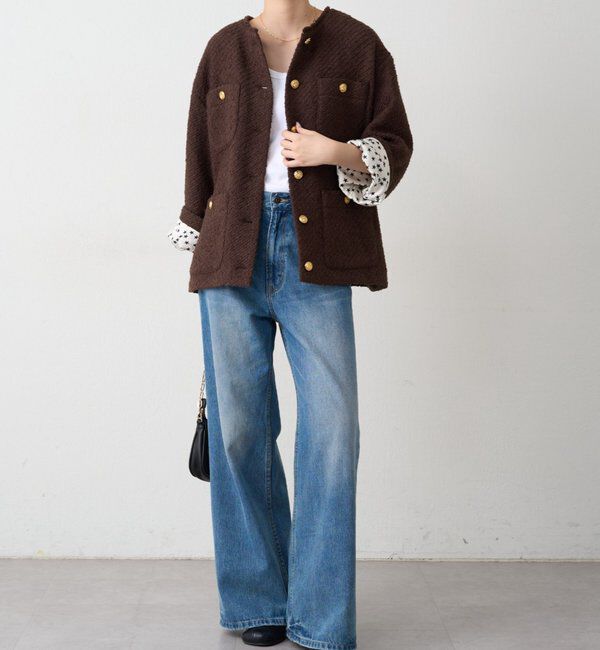 【未使用】Loungedress ツイードジャケット Loungedress ジャケット ノーカラージャケット 「20周年限定