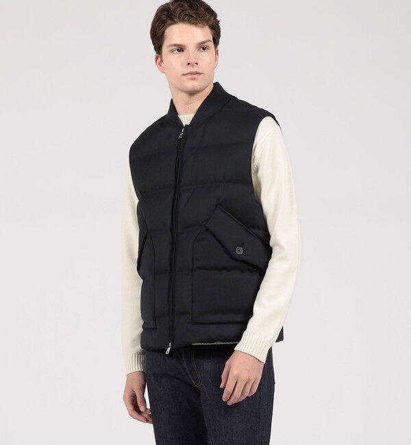 トゥモローランド　マカフィー ダウンベスト　ブラック　黒 カシミヤ ニットダウンベスト | TOMORROWLAND (Men)/トゥモローランド