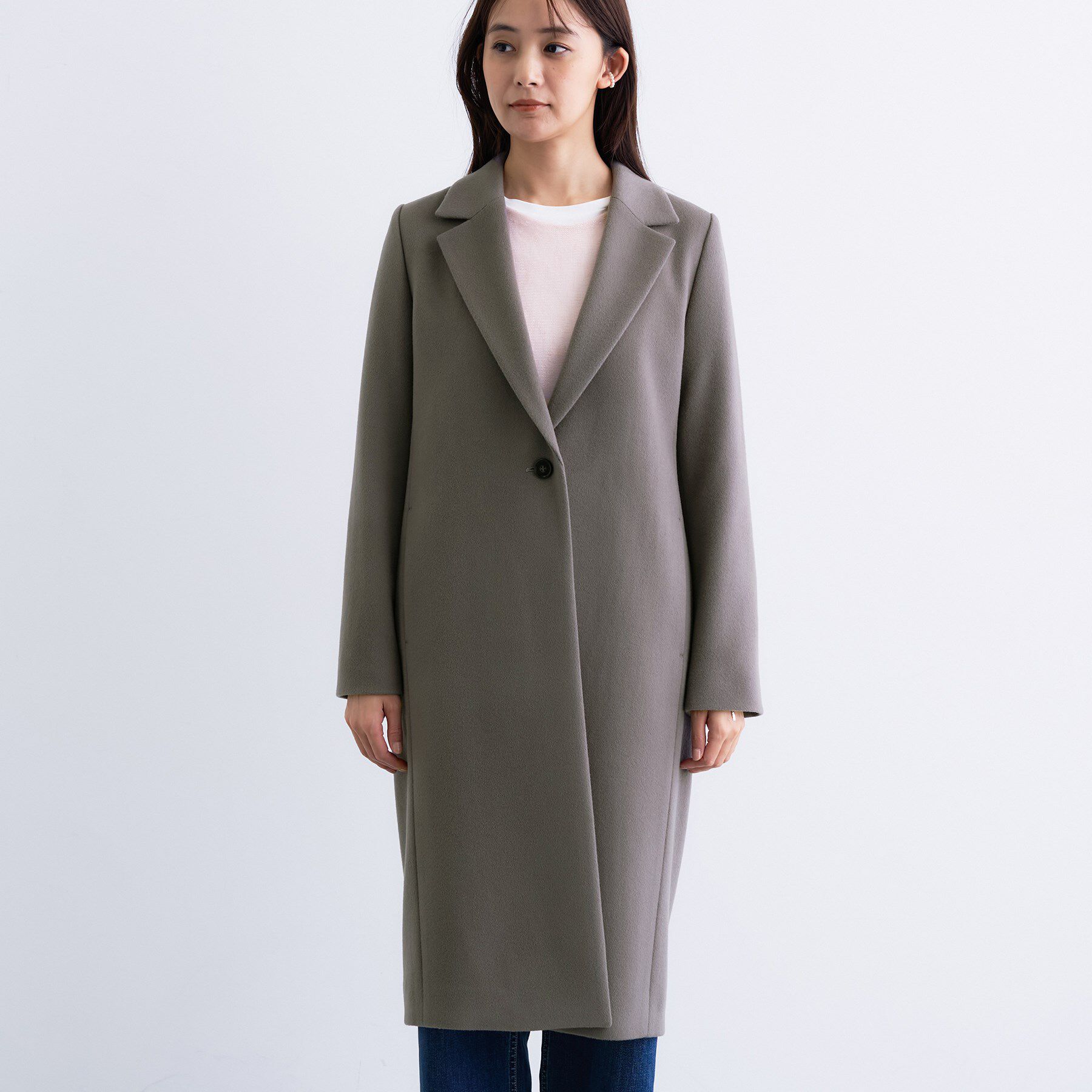 INDIVI ハミルトンウール リバーテーラーコート ロングコート 3号 XXS