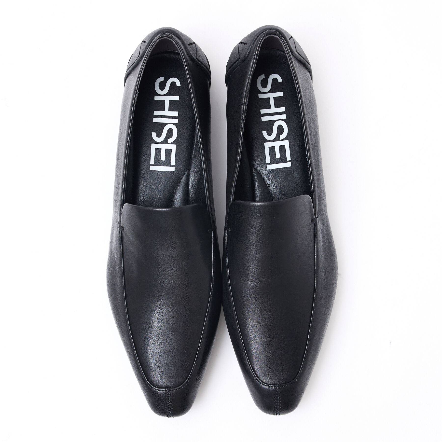 SHISEI チゼルトゥ ソフトレザーローファー ブラック SHISEI】MM CHISEL TOE SLIPON ソフトローファー（qualite）｜ルミネの