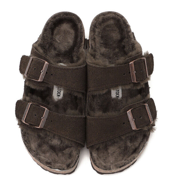 ビルケンシュトック】アリゾナ/モカ スエードレザー ファー/サンダル