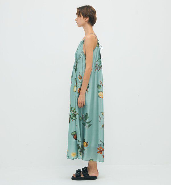 CABaN シルク Green Showerプリント キャミソールワンピース（CABaN