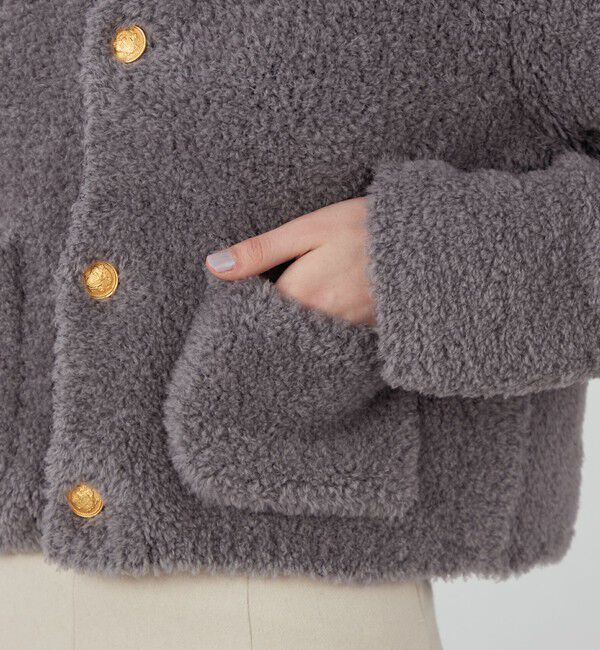 Minami様【トゥモローランドMACPHEE 】ムートンカーディガン MACPHEE カーディガン ムートンエンブロイダリー クルーネック