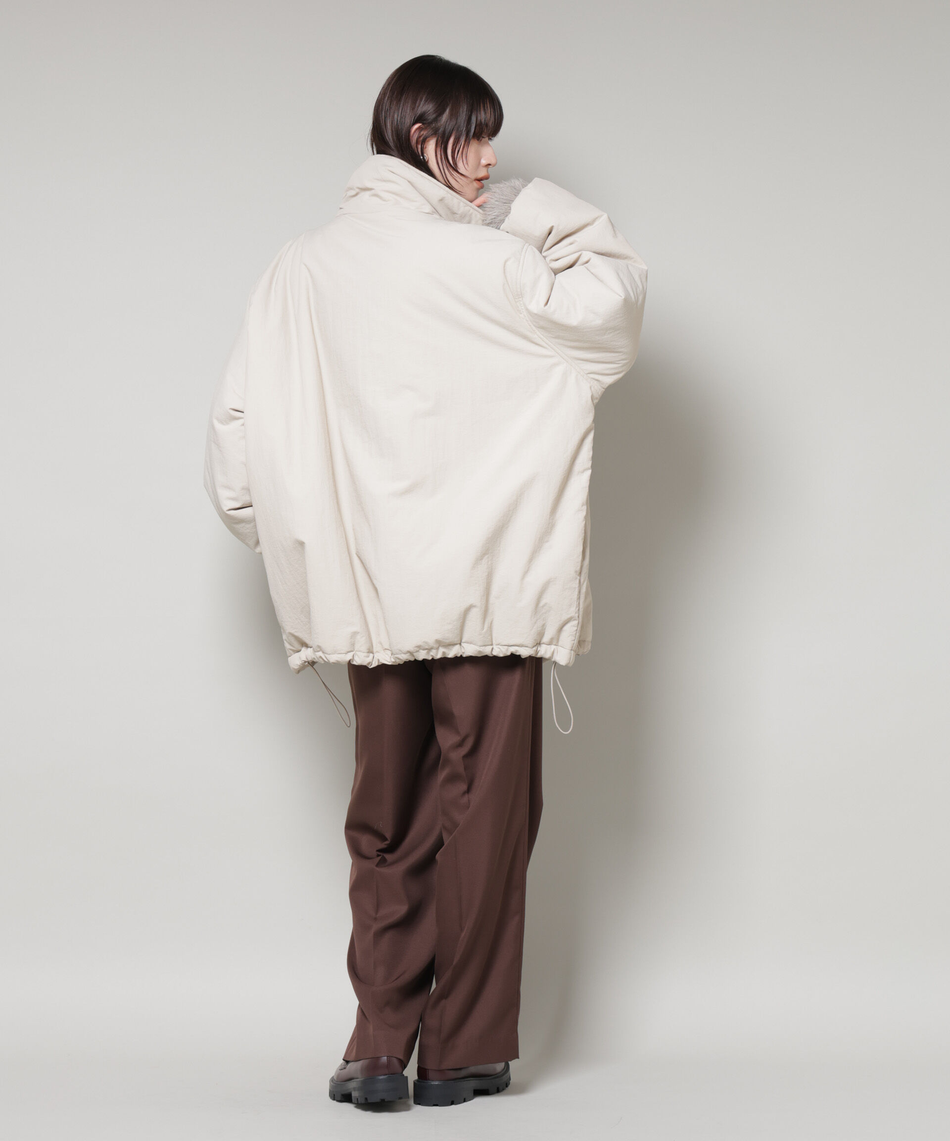 撥水加工 中綿スタンドオーバージップブルゾン（nano・universe