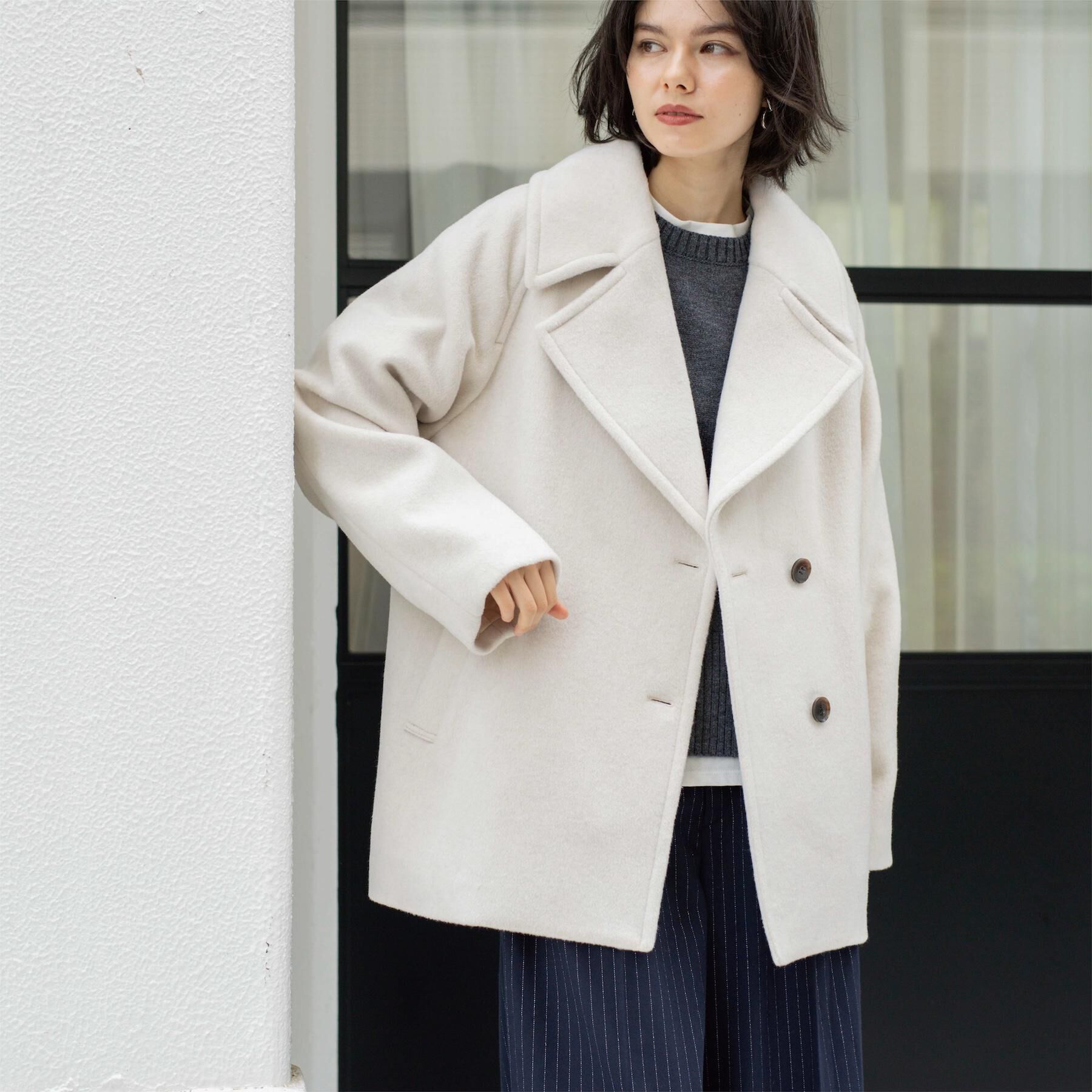 カシミヤブレンドウールミドルピーコート（OPAQUE.CLIP）｜ルミネの