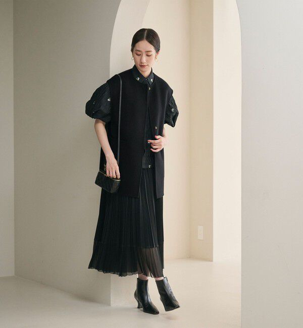 UNITED ARROWS バイカラー リバー ベスト UNITED ARROWS コート アウター バイカラー リバー ベスト レディース