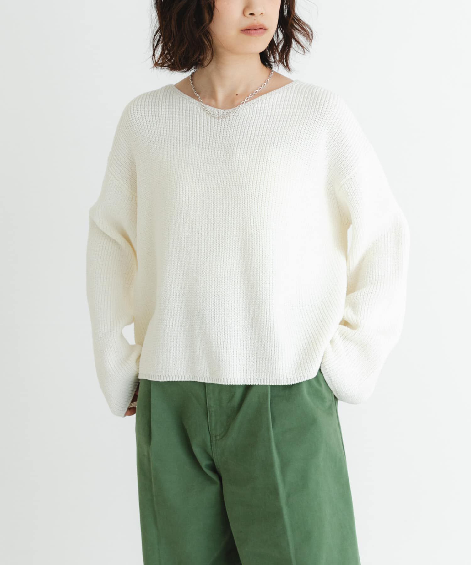 テープヤーンVネック畦ニット（URBAN RESEARCH）｜ルミネの