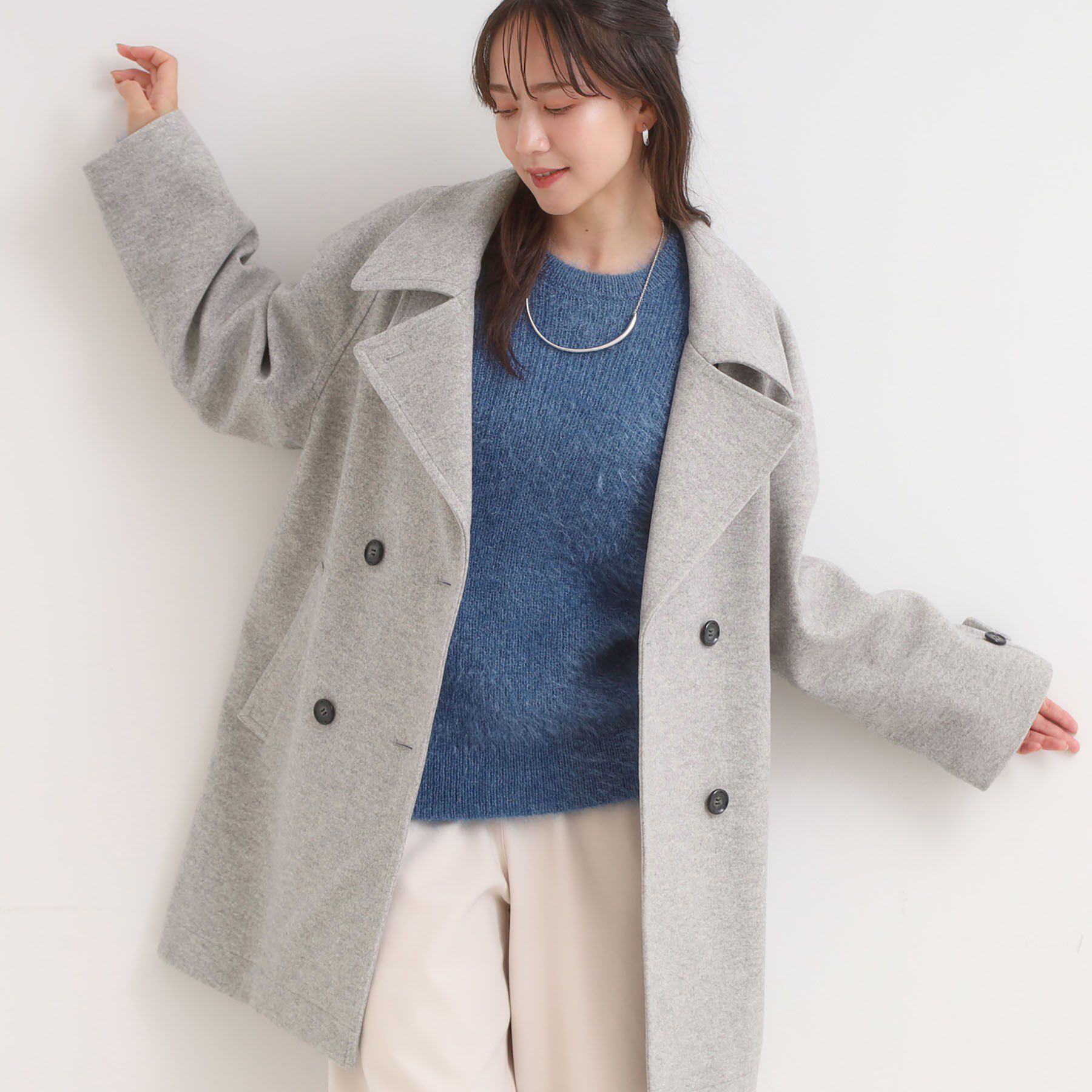 S-LL/2WAY】こなれきれい ウール調コクーンコート（SHOO・LA・RUE