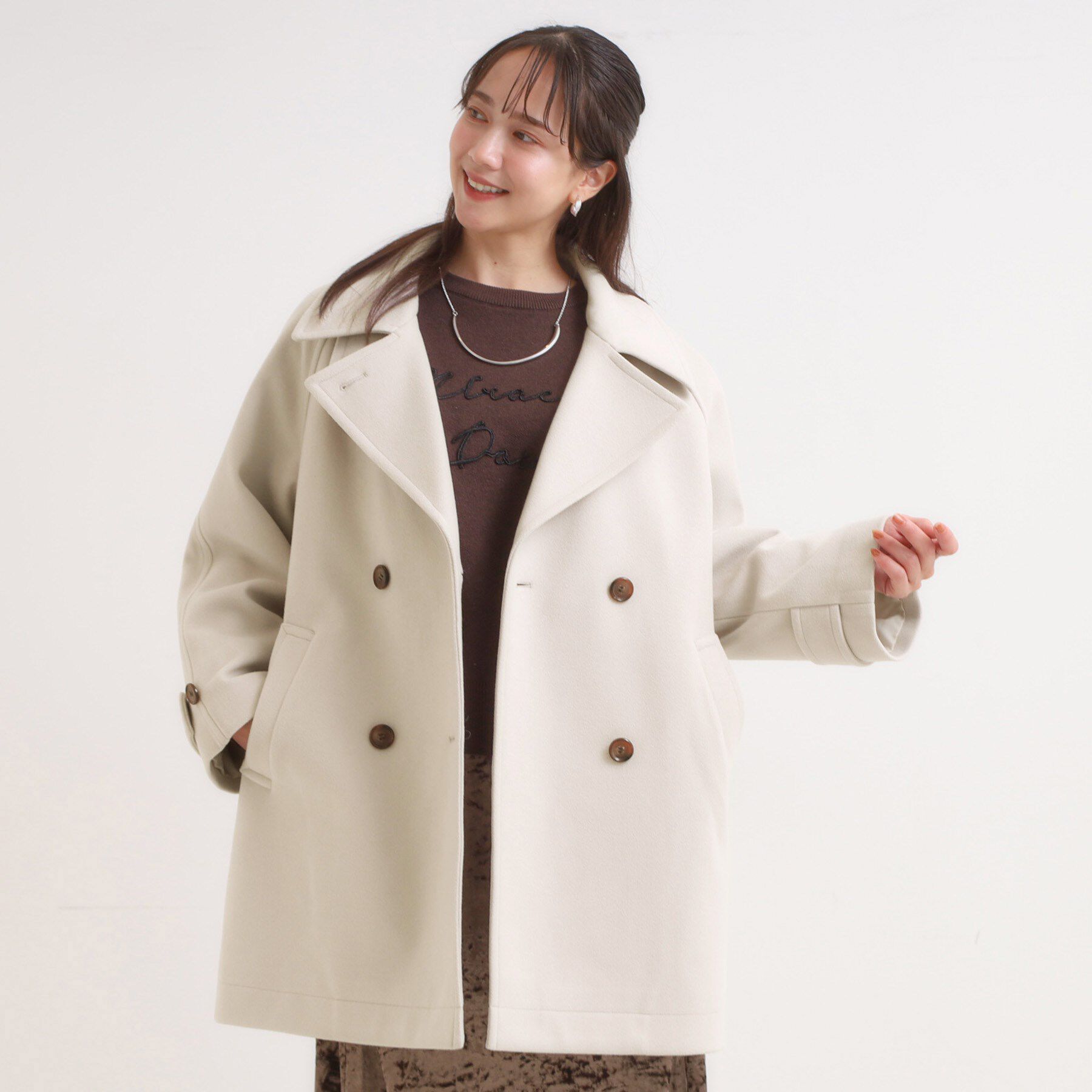 S-LL/2WAY】こなれきれい ウール調コクーンコート（SHOO・LA・RUE