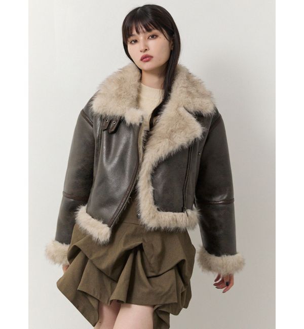 アンイーブンショートフェイクムートンジャケット（MURUA）｜ルミネの