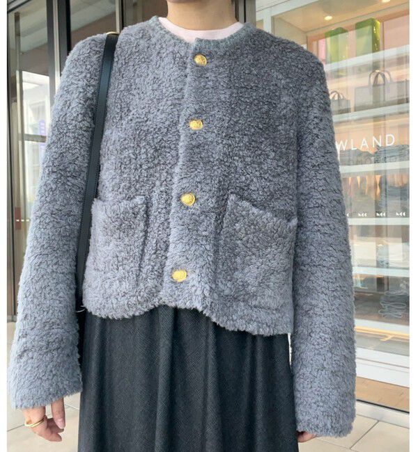 MACPHEE 23AW ムートン クルーネックカーディガン トゥモローランド TOMORROWLAND - MACPHEE 23AW ムートン クルーネックカーディガン