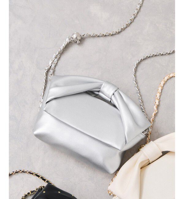アンテプリマ ショルダーバッグ ハンド チェーン 2WAY リボン シルバー リボンハンドルチェーンショルダーバッグ/2WAY（VIS）｜ルミネの