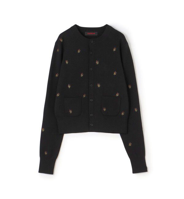 CABaN コットンカシミヤ エンブロイダリークルーネックカーディガン Free コットンカシミヤ エンブロイダリークルーネックカーディガン（CABaN
