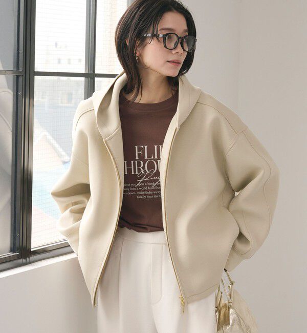 ダンボールフーディーコートベージュ『新品未使用』 ダンボール ジップ フーディ（UNITED ARROWS green label relaxing