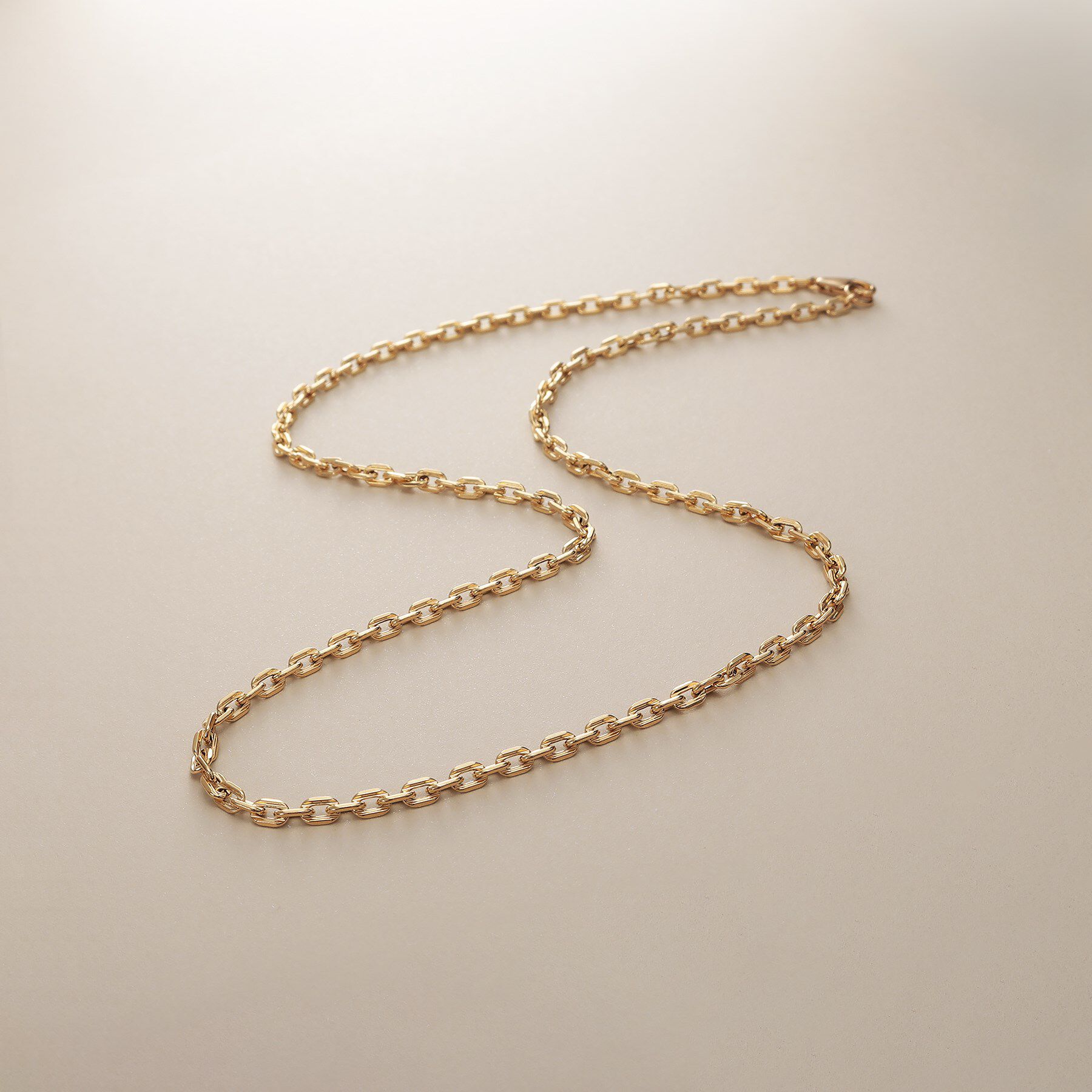 K18 中空 ネックレス K18中空リネアケーブルチェーン ネックレス細（COCOSHNIK）｜ルミネの