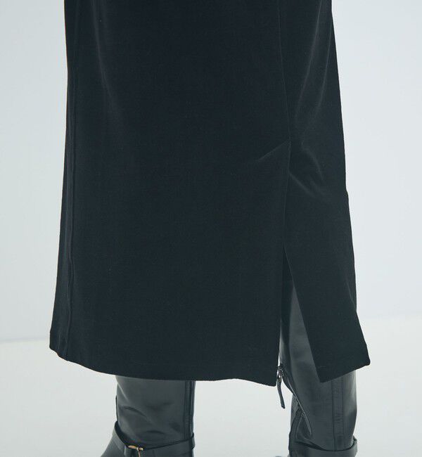 コットンポリエステルベロア Vネックワンピース（MACPHEE）｜ルミネの