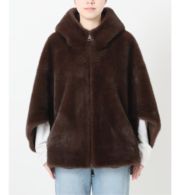 【新品未使用】IENA LOU ANDREA エコファーブルゾン S ブラウン LOU ANDREA/ルーアンドレア ECO FUR BZ エコファーブルゾン（IENA