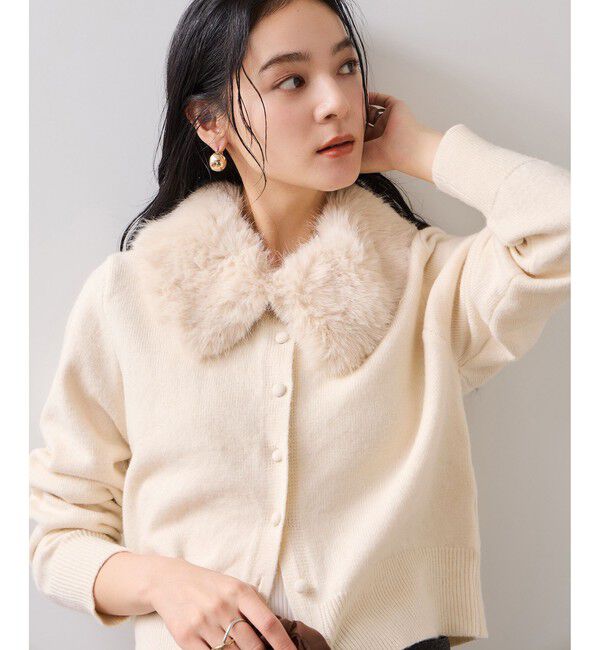 衿ファー取り外しカーディガン（VIS）｜ルミネのファッション通販