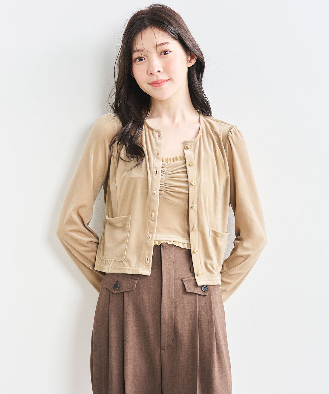 ショート丈ベロアカーディガン（COCO DEAL）｜ルミネのファッション