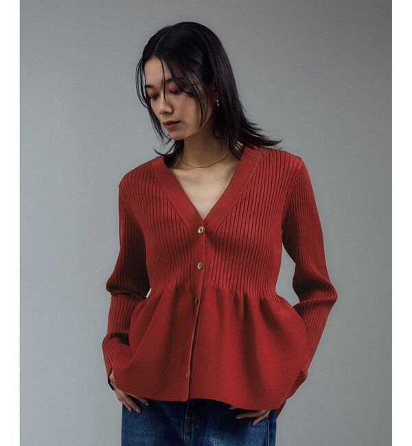 WEB限定】Vネックペプラムカーディガン 2（SALON adam et rope