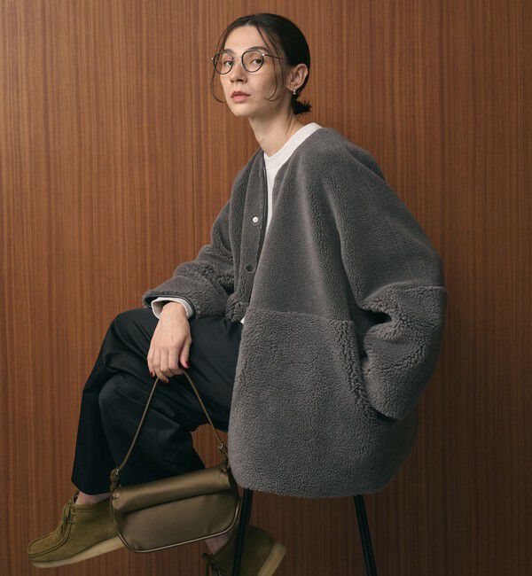 近々出品終了！美品！試着のみ！NKNIT ムートンボアリバーシブルジャケット WEB限定】ボア×フェイクムートン リバーシブルジャケット