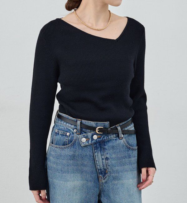 4色展開】アシンメトリーリブニット｜ルミネのファッション通販