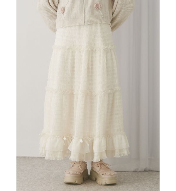 merry jenny ribbonチュールギャザーフレアスカート ribbonチュールギャザーフレアスカート（merry jenny）｜ルミネの