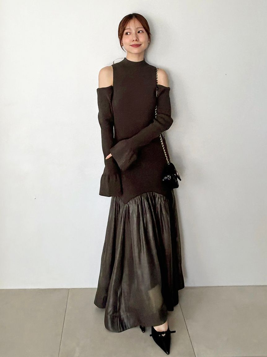 Sustainableコールドショルダーニットワンピース（SNIDEL）｜ルミネの