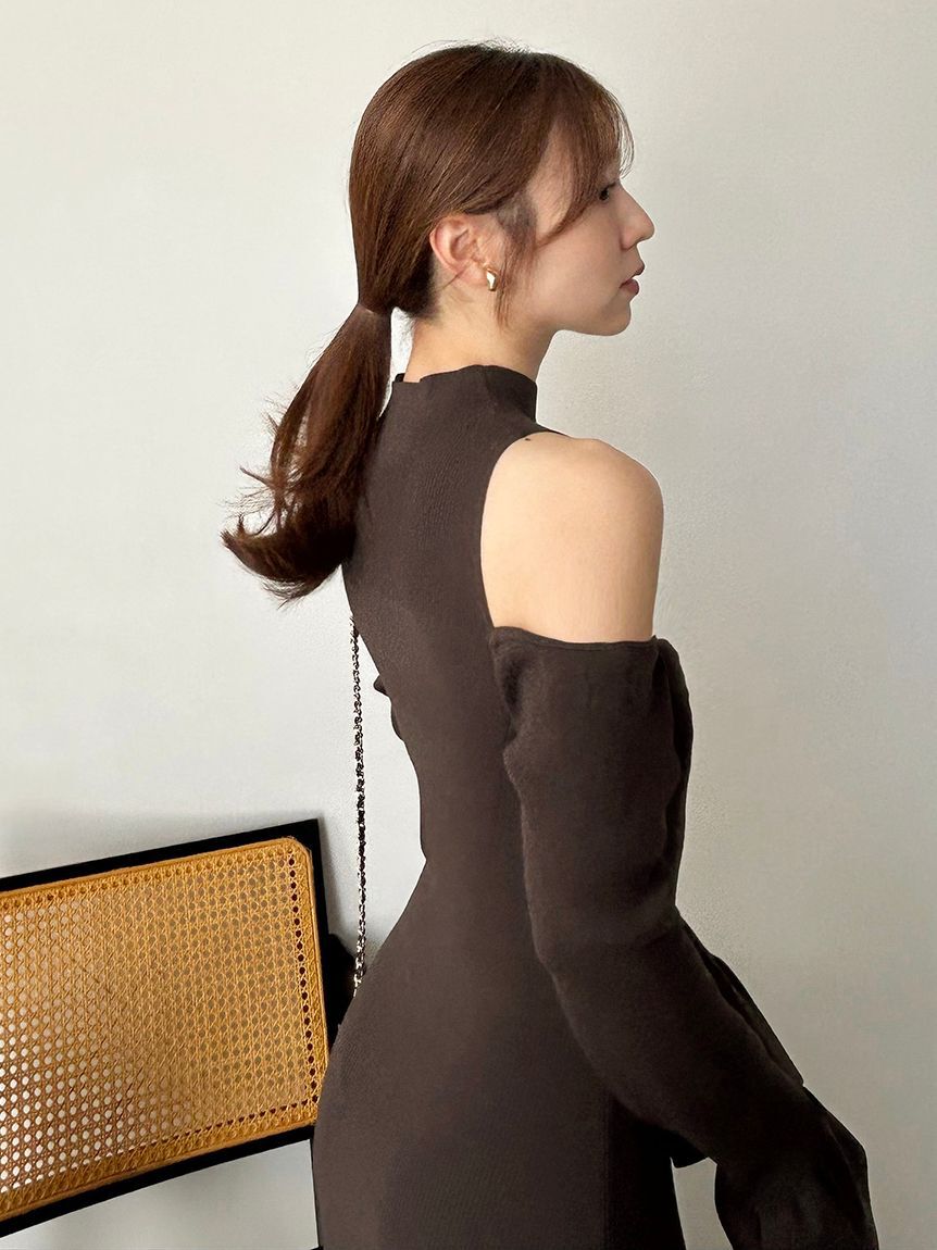 Sustainableコールドショルダーニットワンピース（SNIDEL）｜ルミネの