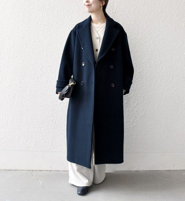 WEB限定】SHIPS any: PURE WOOL ロング テーラード コート（SHIPS any