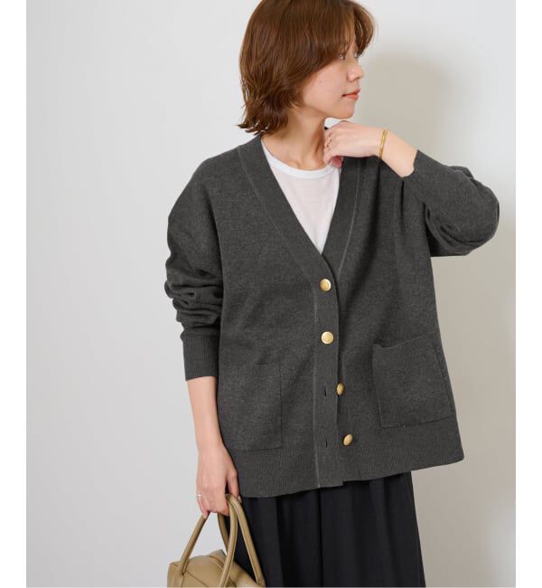 追加2》［25AW新作］コットンカシミヤミックスダブルニットVネック