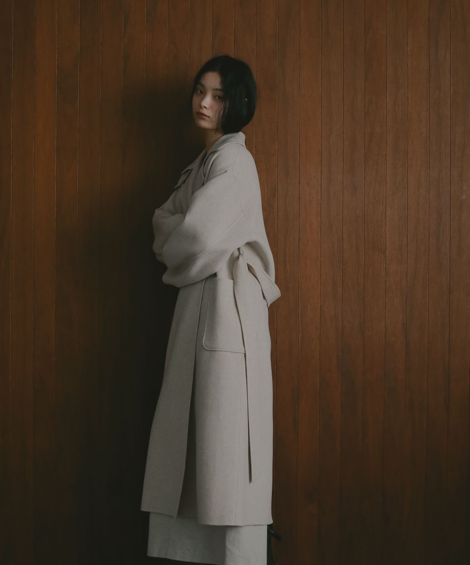 AMERI マーメイド　ペプラム　ロングコート　S ブラック Ameri VINTAGE - AMERI VINTAGE MERMAID COAT ロングコート マーメイド