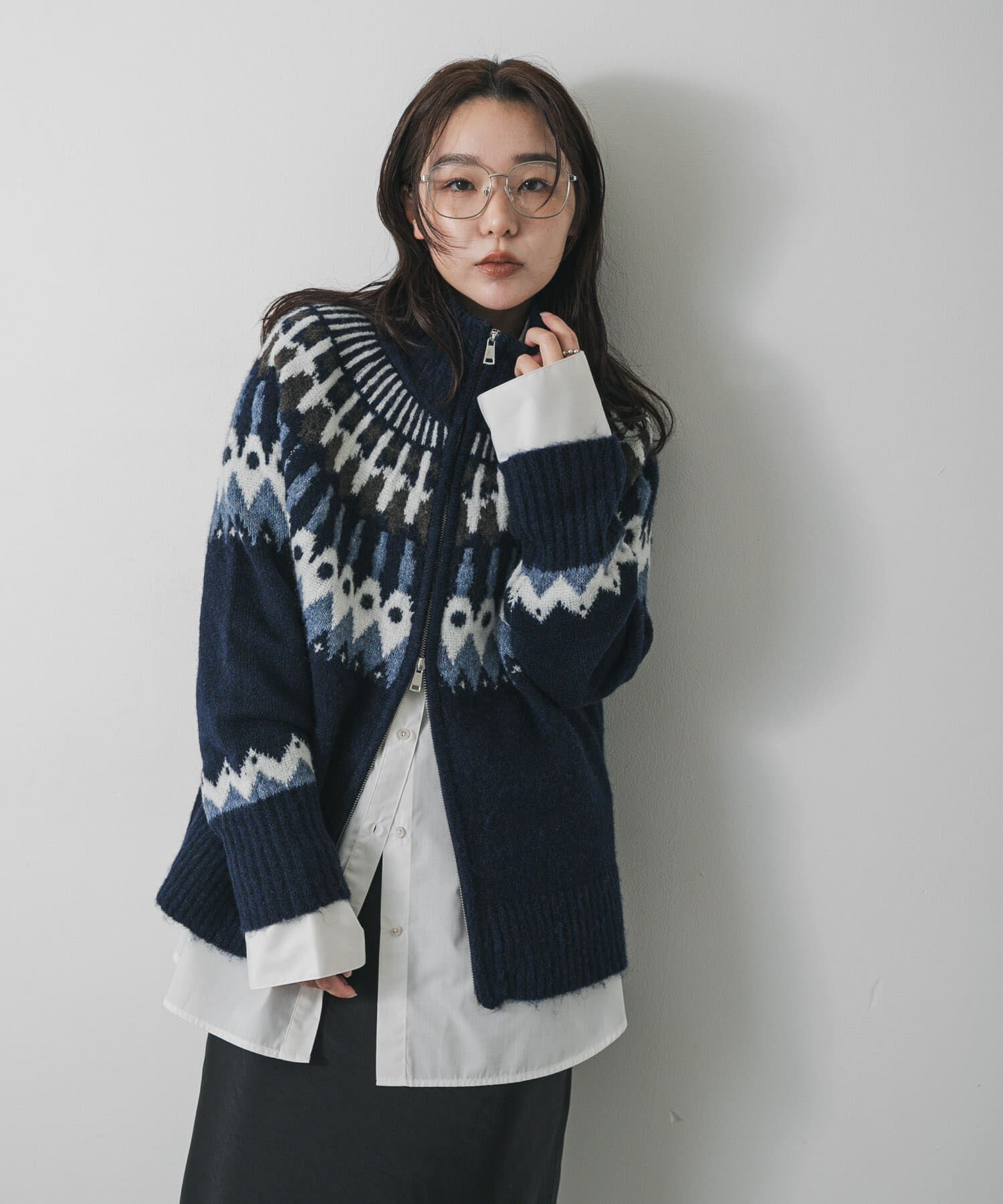 りんごさん専用　 DIESEL ネイビー クロップドニットセーター ニット セーター MIXネップクロップドプルオーバー 148850