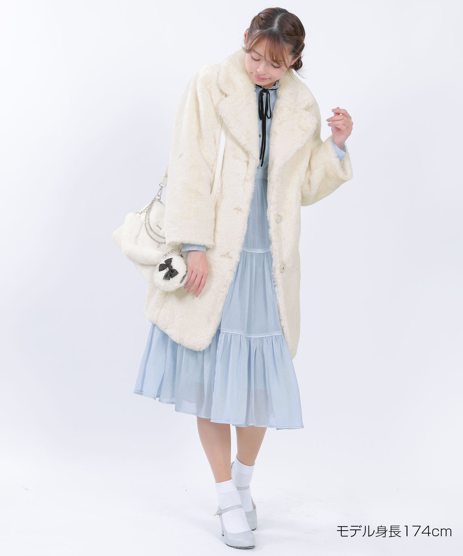 デイジーパールボタンファー ロングコート（MARY QUANT）｜ルミネの