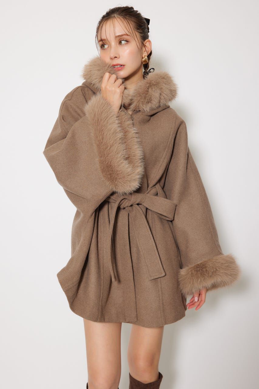 ウールMIXフードポンチョコート（rienda）｜ルミネのファッション通販