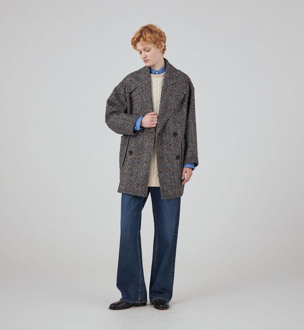 24AW【MACPHEE】へリンボンスライバー ダブルブレストコート MACPHEE（マカフィー） ダッフルコート コート へリンボンスライバー