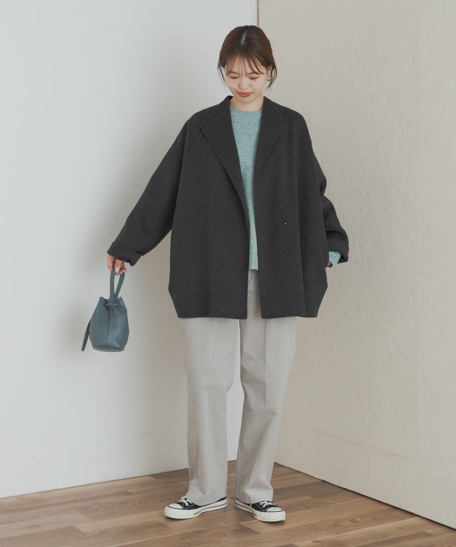 ウールリバーミドルガウンコート ウールリバーミドルガウンコート(M BROWNCHECK): アウター｜URBAN