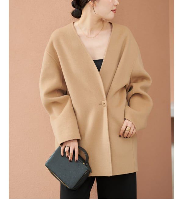 PLAGE HAMILTON Cardigan コート　キャメル36 PLAGE HAMILTON Cardigan コート キャメル36 HAMILTON Cardigan コート